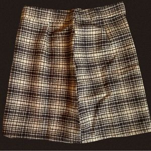 Brown plaid mini skirt